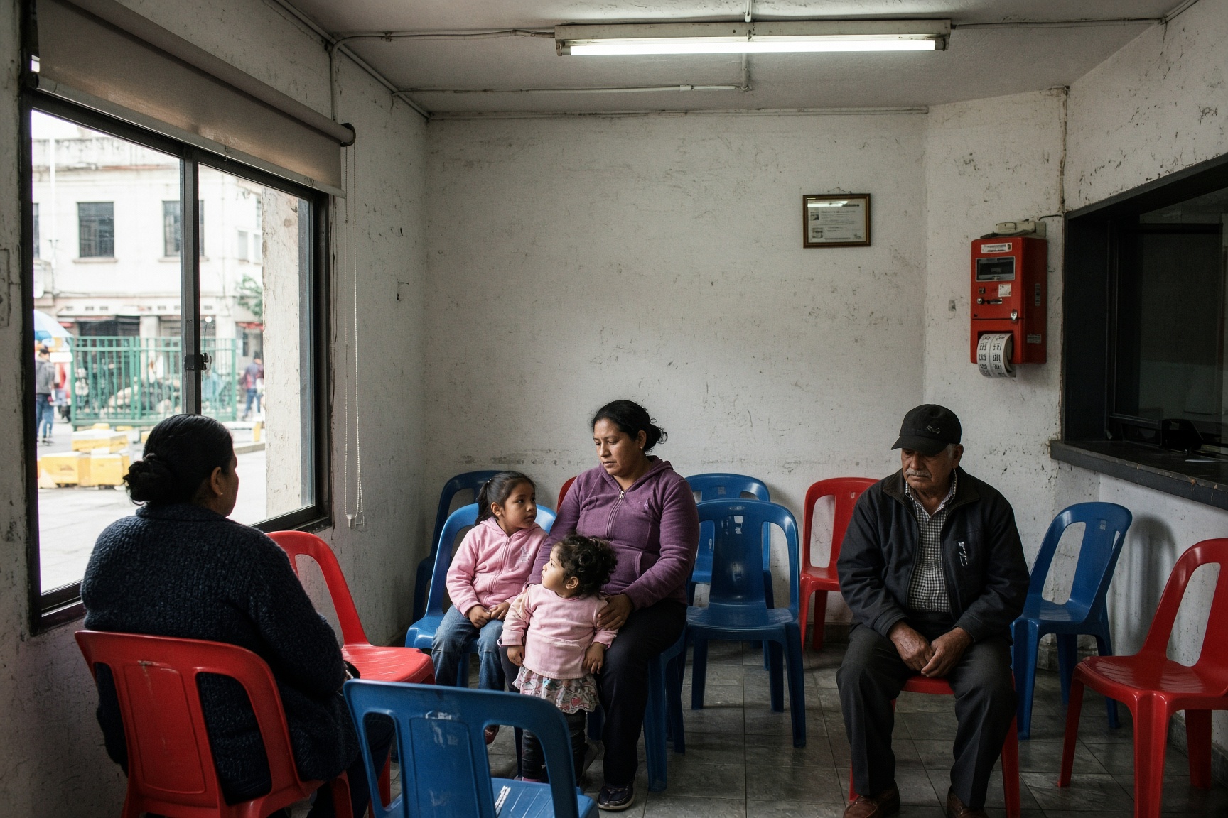 Sala de espera de una casa de envío de dinero en Ciudad de México.